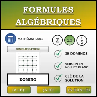 Domino: Formules algébriques, simplification (nombres décimaux)