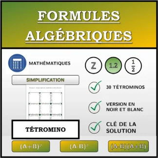 Tétromino: Formules algébriques, simplification (nombres décimaux)