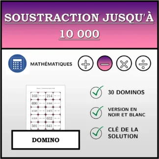 Domino: Soustraction jusqu'à 10 000