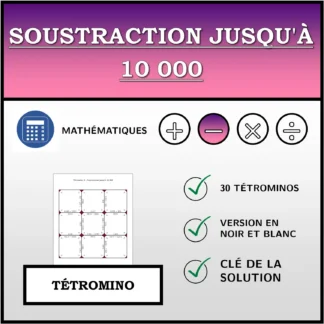 Tétromino: Soustraction jusqu'à 10 000