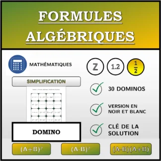 Domino: Formules algébriques, simplification (fractions)