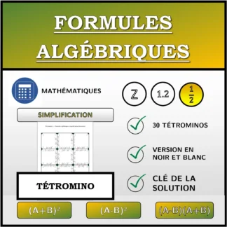 Tétromino: Formules algébriques, simplification (fractions)