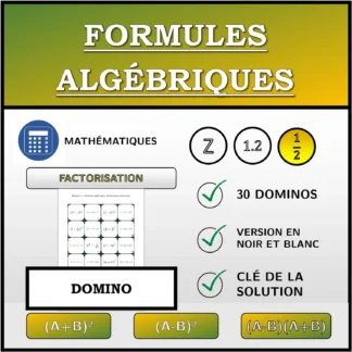 Domino: Formules algébriques, factorisation (fractions)