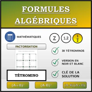 Tétromino: Formules algébriques, factorisation (fractions)