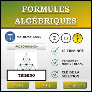 Trimino: Formules algébriques, factorisation (fractions)