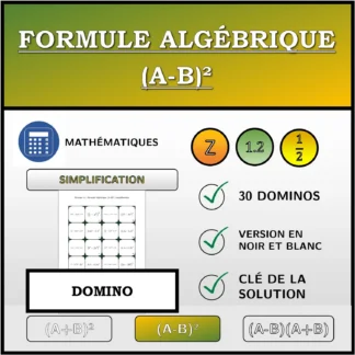 Domino: Formule algébrique (A-B)², simplification
