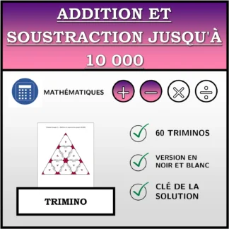 Trimino: Addition et soustraction jusqu'à 10 000