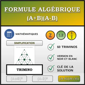 Trimino: Formule algébrique (A+B)(A-B), simplification
