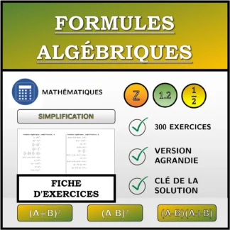Fiche d'exercices: Formules algébriques, simplification