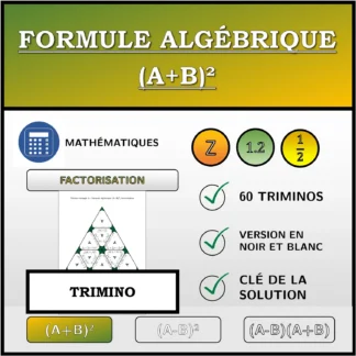 Trimino: Formule algébrique (A+B)², factorisation