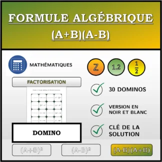 Domino: Formule algébrique (A+B)(A-B), factorisation
