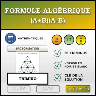 Trimino: Formule algébrique (A+B)(A-B), factorisation
