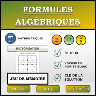 Jeu de mémoire: Formules algébriques, factorisation