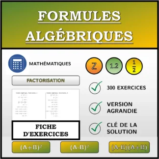Fiche d'exercices: Formules algébriques, factorisation