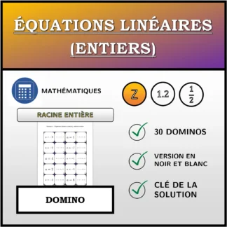 Domino: Équations linéaires (entiers), solution entière