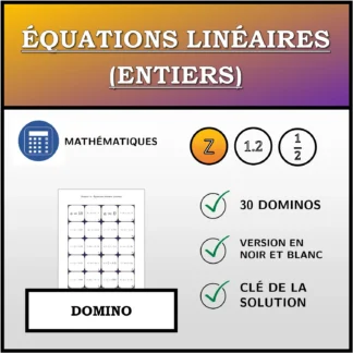 Domino: Équations linéaires (entiers)