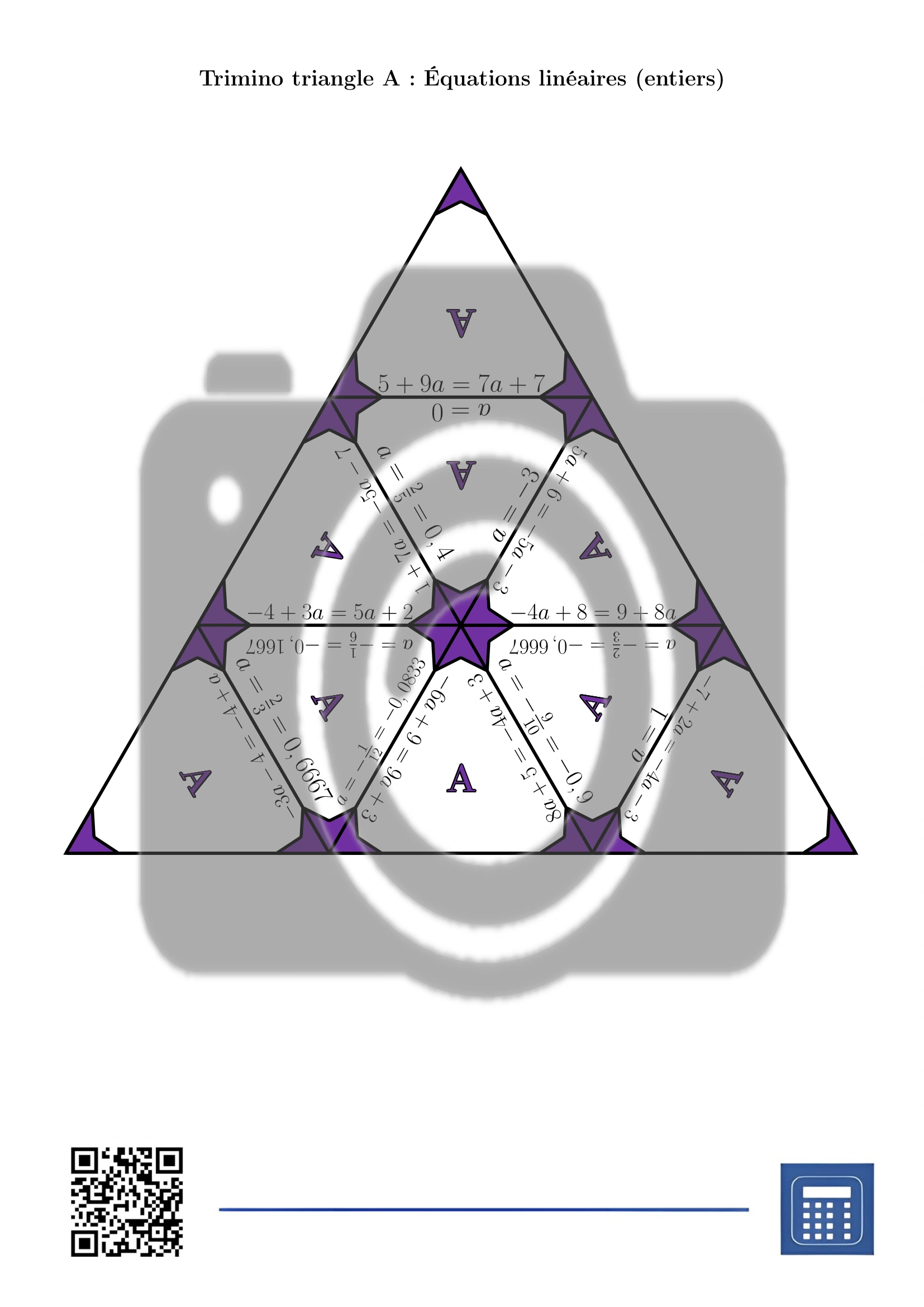 Trimino: Équations linéaires (entiers) – Image 2