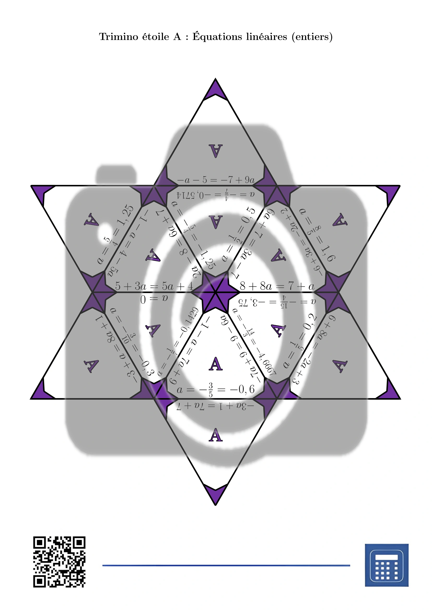 Trimino: Équations linéaires (entiers) – Image 4