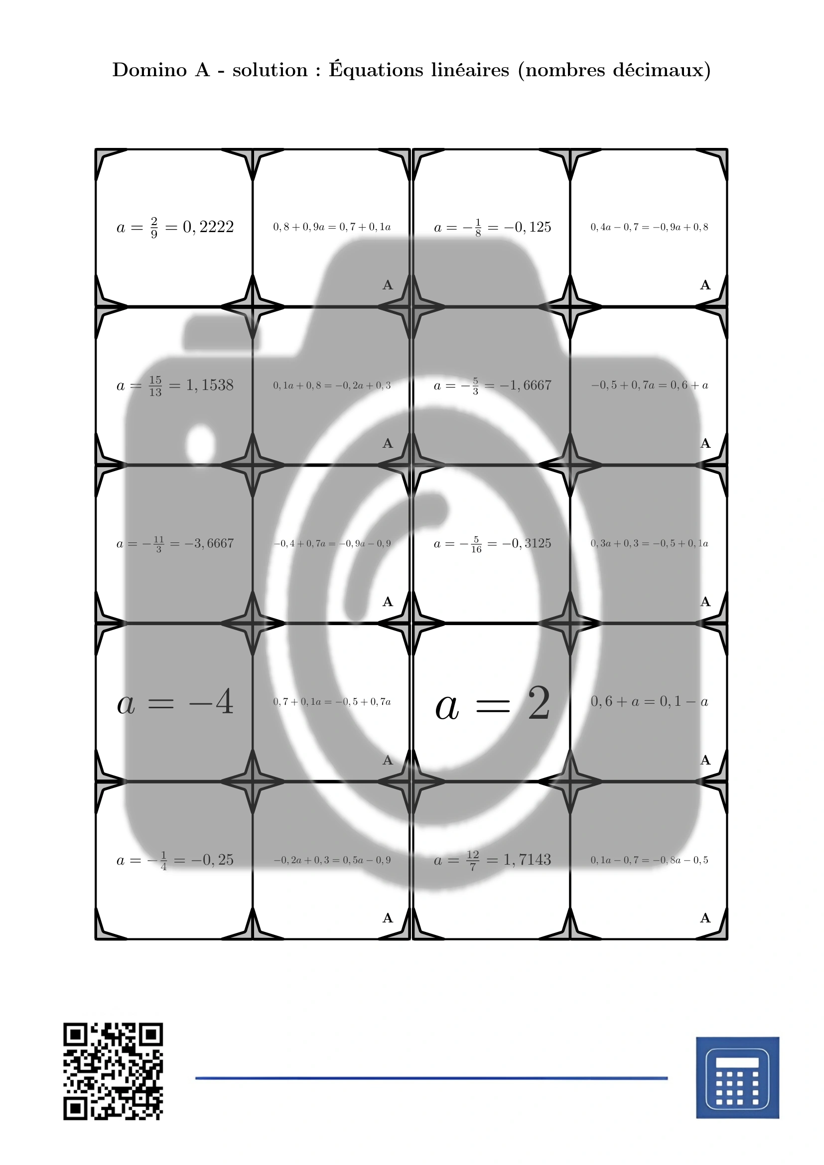 Domino: Équations linéaires (nombres décimaux) – Image 4