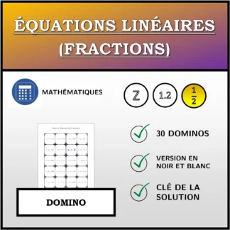 Domino: Équations linéaires (fractions)