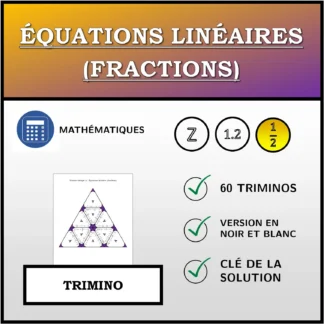 Trimino: Équations linéaires (fractions)