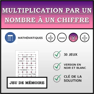 Jeu de mémoire: Multiplication par un nombre à un chiffre