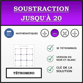 Tétromino: Soustraction jusqu'à 20