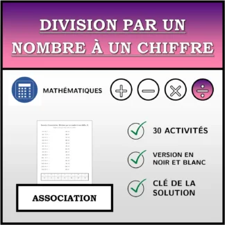 Exercice d'association: Division par un nombre à un chiffre