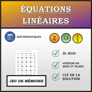 Jeu de mémoire: Équations linéaires