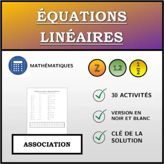 Exercice d'association: Équations linéaires