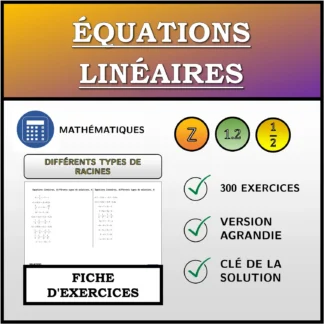 Fiche d'exercices: Équations linéaires, différents types de solutions