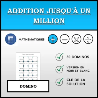 Domino: Addition jusqu'à un million