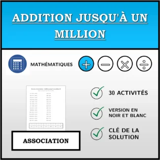 Exercice d'association: Addition jusqu'à un million