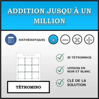 Tétromino: Addition jusqu'à un million