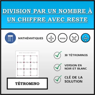 Tétromino: Division par un nombre à un chiffre avec reste