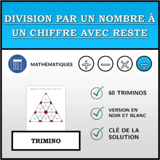 Trimino: Division par un nombre à un chiffre avec reste