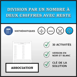 Exercice d'association: Division par un nombre à deux chiffres avec reste