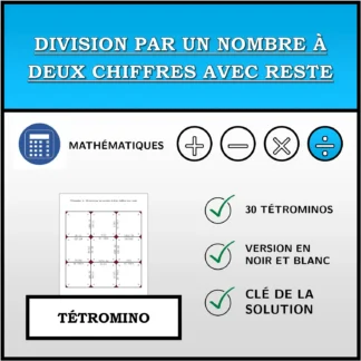 Tétromino: Division par un nombre à deux chiffres avec reste