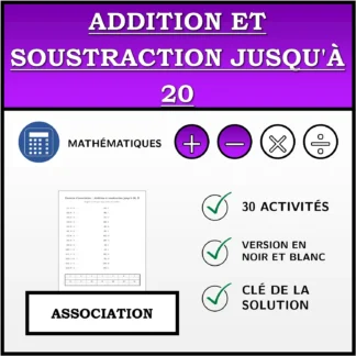 Exercice d'association: Addition et soustraction jusqu'à 20