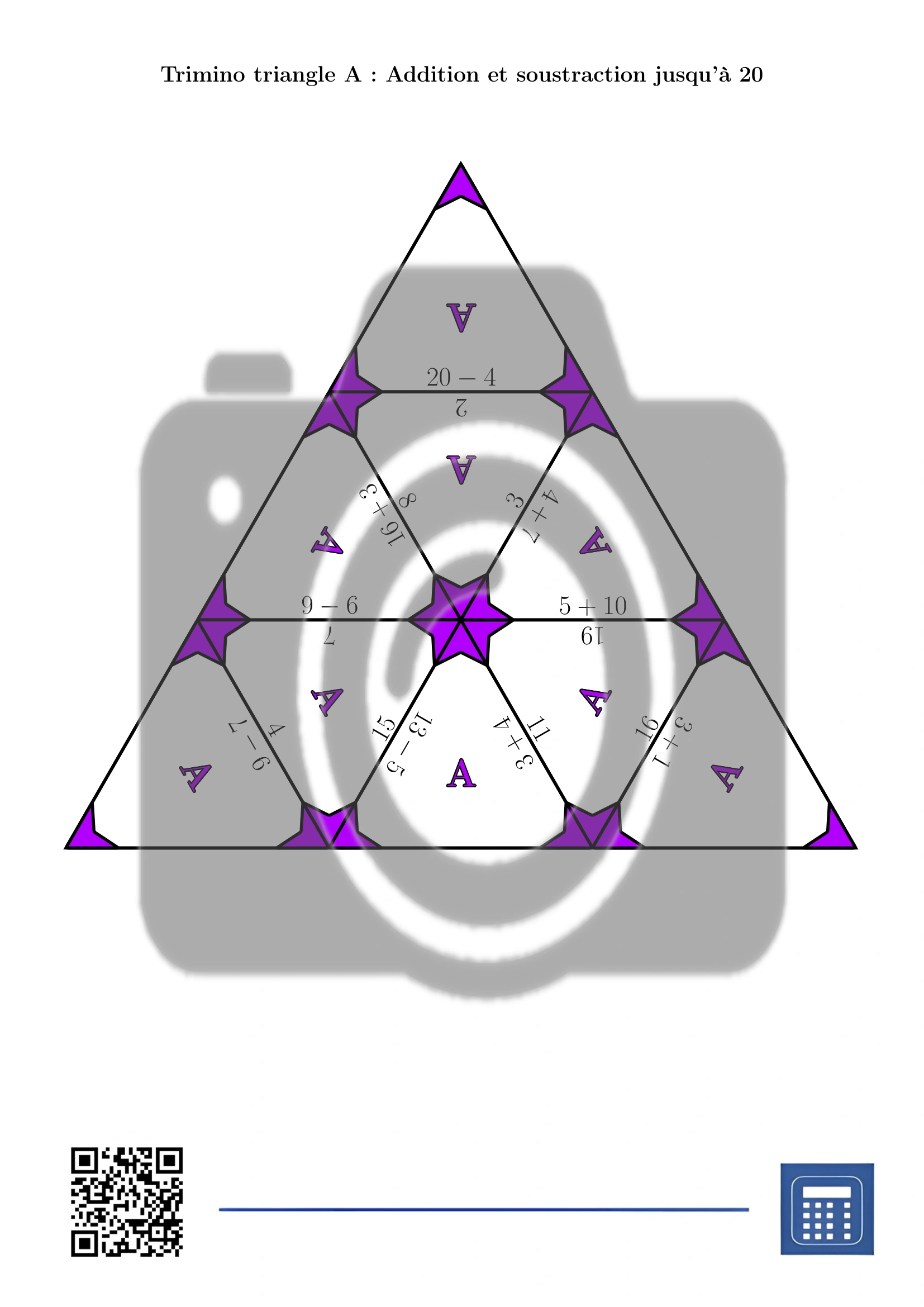 Trimino: Addition et soustraction jusqu'à 20 – Image 2