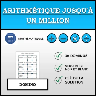 Domino: Arithmétique jusqu'à un million