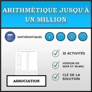 Exercice d'association: Arithmétique jusqu'à un million