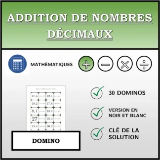 Domino: Addition de nombres décimaux