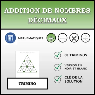 Trimino: Addition de nombres décimaux