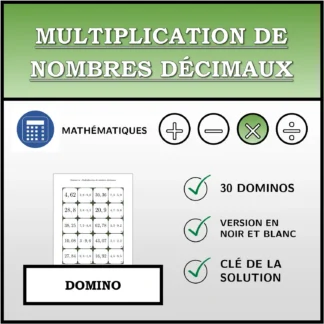 Domino: Multiplication de nombres décimaux
