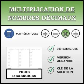 Fiche d'exercices: Multiplication de nombres décimaux