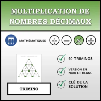 Trimino: Multiplication de nombres décimaux
