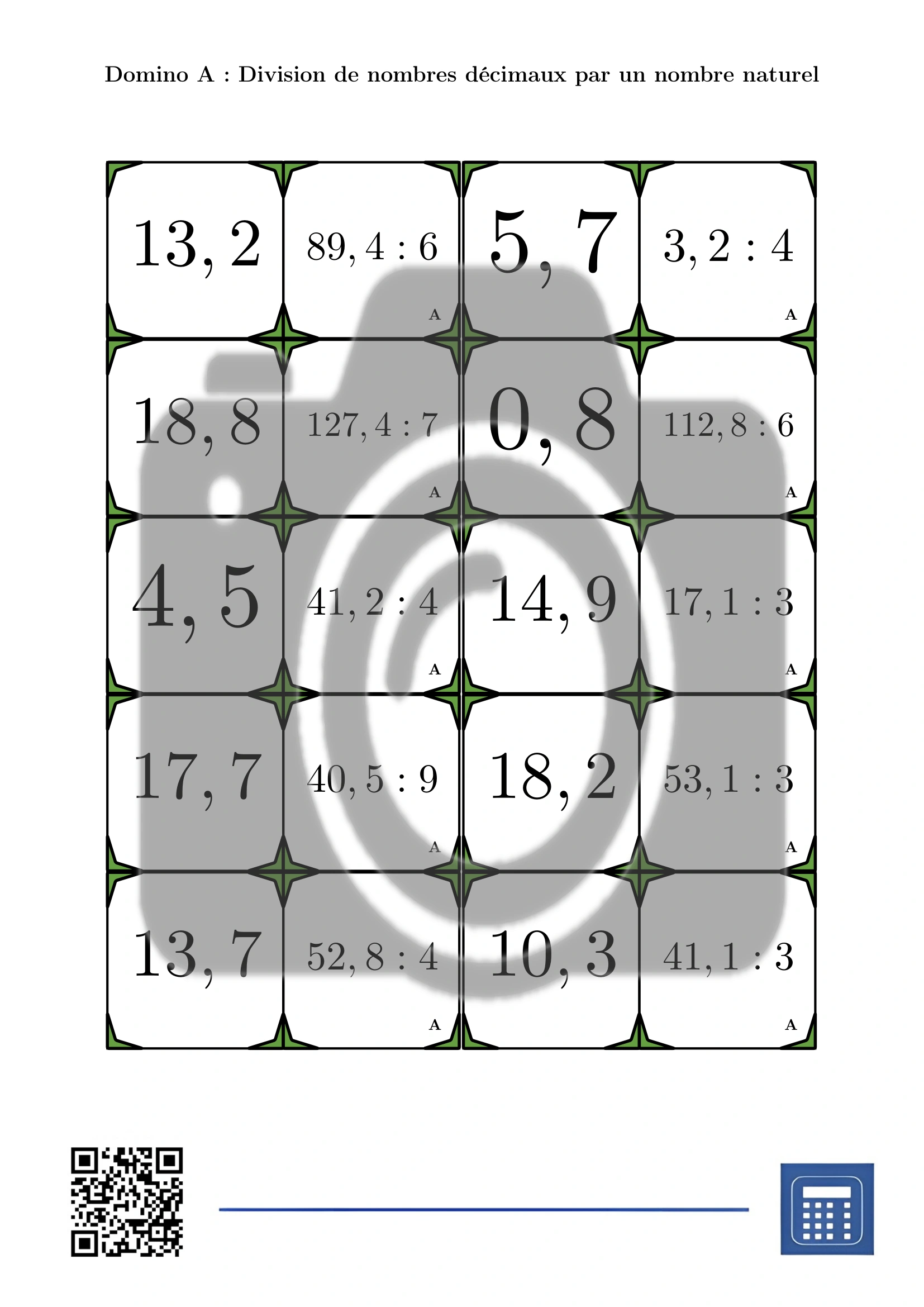 Domino: Division de nombres décimaux par un nombre naturel – Image 2