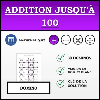 Domino: Addition jusqu'à 100