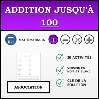 Exercice d'association: Addition jusqu'à 100